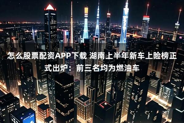 怎么股票配资APP下载 湖南上半年新车上险榜正式出炉：前三名均为燃油车